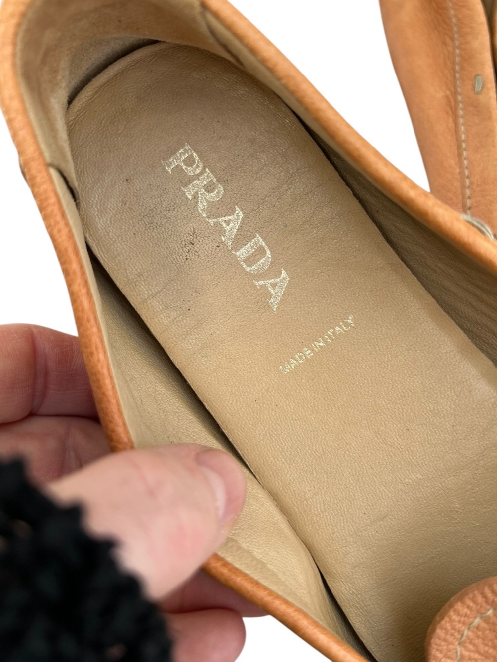 Prada Italy all weather leather tine buckle driving loafers shoes 38 1/2 8 1/2 - Picture 8 of 8
